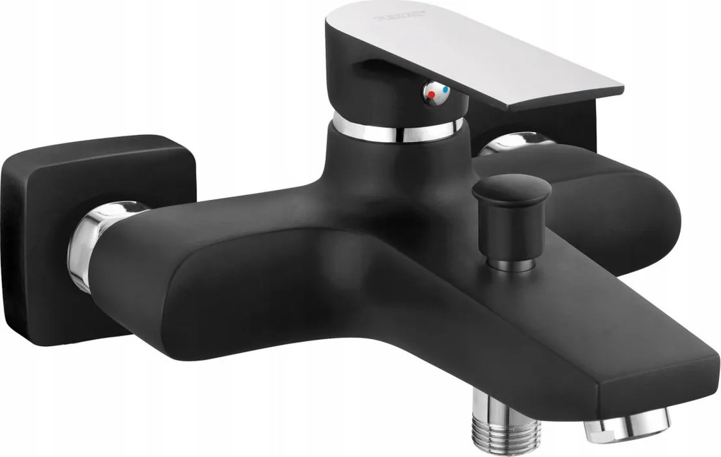 Ferro Kádtöltő Csaptelep Algeo Square Fali, Fekete/króm