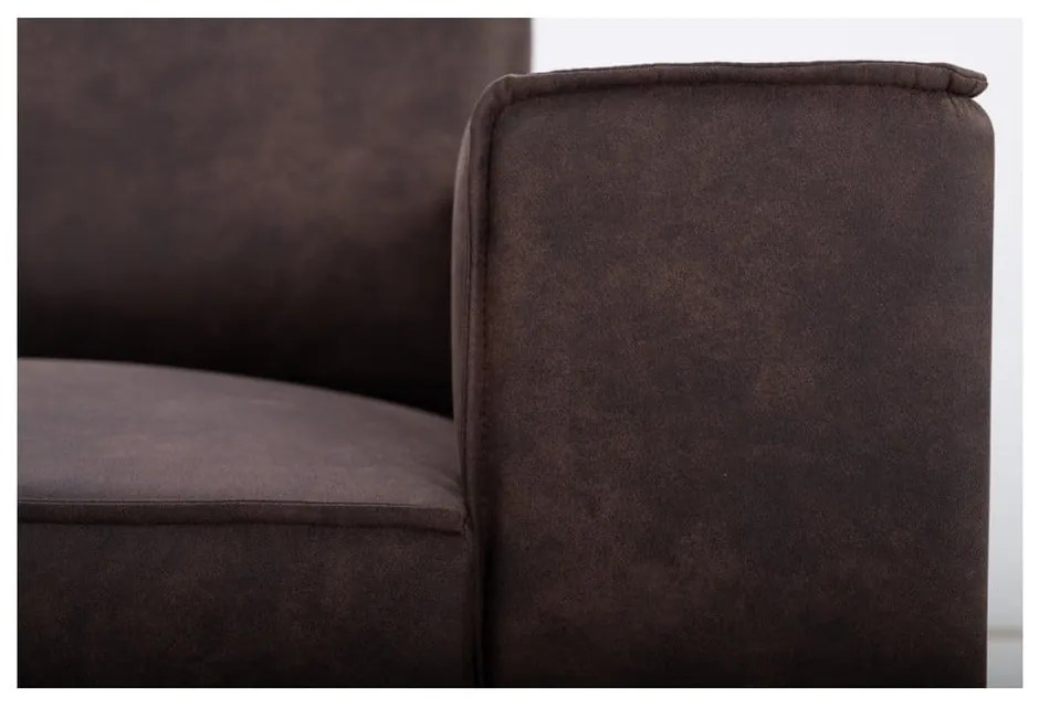 Barna bőrutánzat kanapé 224 cm Copenhagen – Scandic