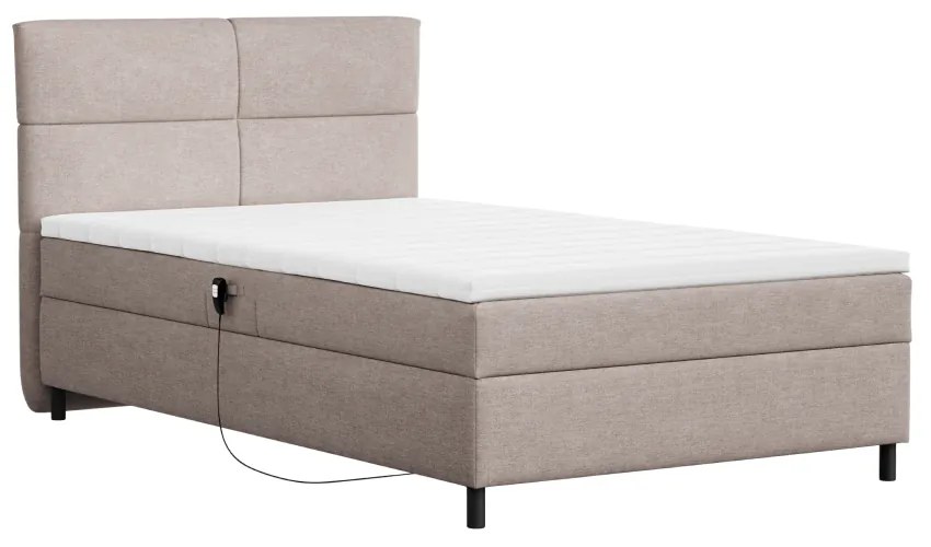 Elektromos állítható ágy, boxspring, bézs, 120x200, BOSTON