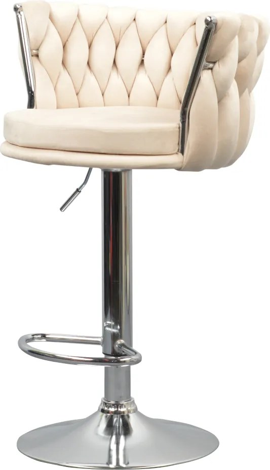 Design bárszék, bézs Velvet szövet/króm, BRIN