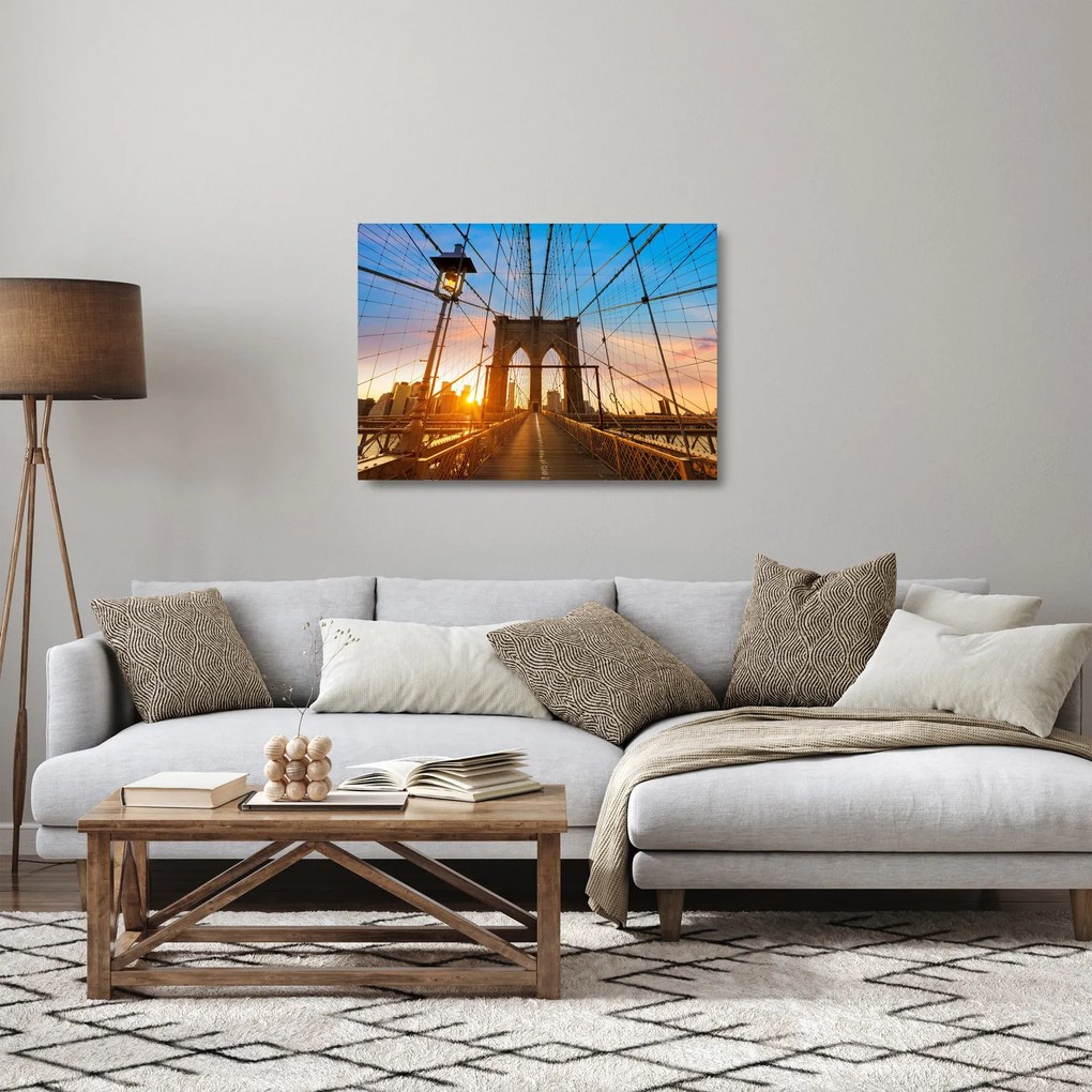 Kép - Brooklyn, híd, Manhattan, New York (üvegen) (70x50 cm)