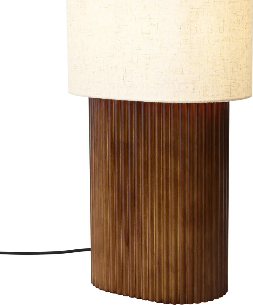 Japandi állólámpa diófa szövet lámpaernyővel 90 cm - Lamel