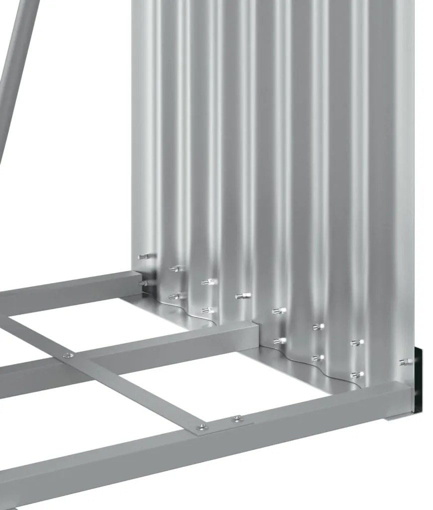 antracit színű horganyzott acél fatörzstartó 40 x 45 x 170 cm