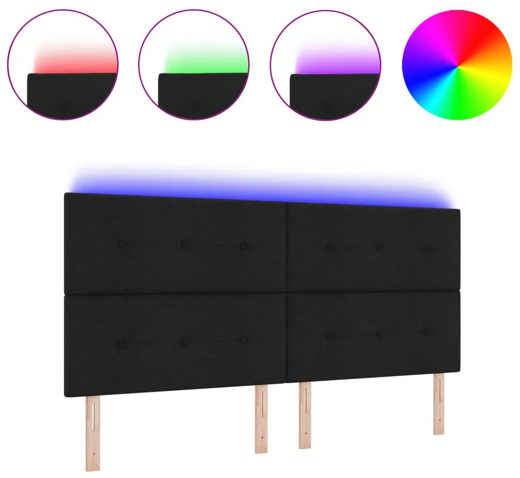 LED Fejtámla Fekete 100 cm Textil