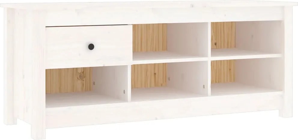 vidaXL fehér tömör fenyőfa cipősszekrény 110 x 38 x 45,5 cm