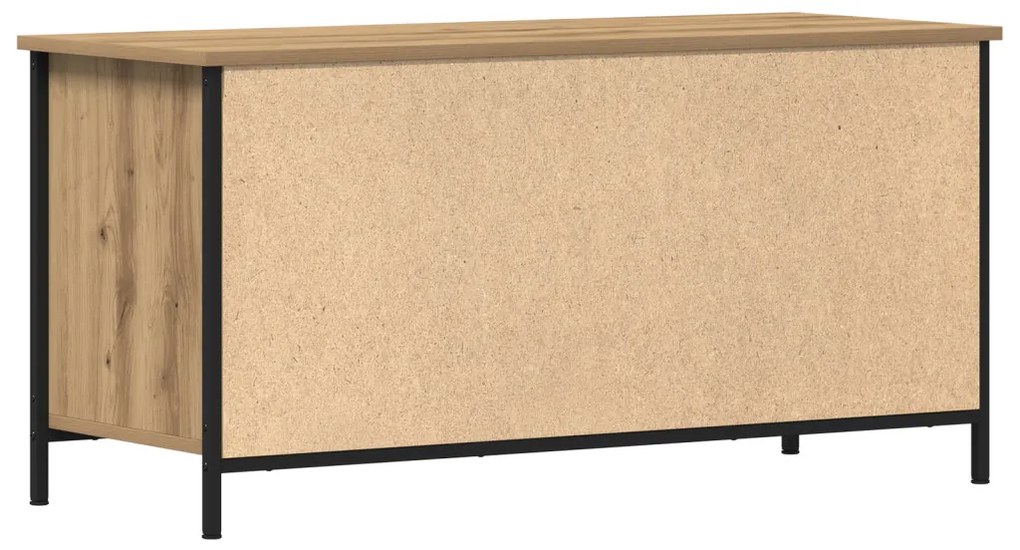 TV Szekrény Kézműves Tölgy 100x40x50 cm Mérnök Fa és Acél