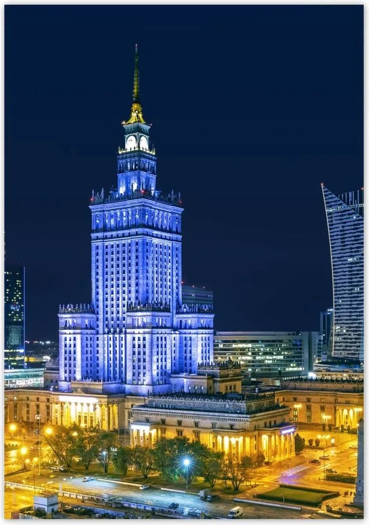 Poszterek 70x100 Varsó éjszaka Palota