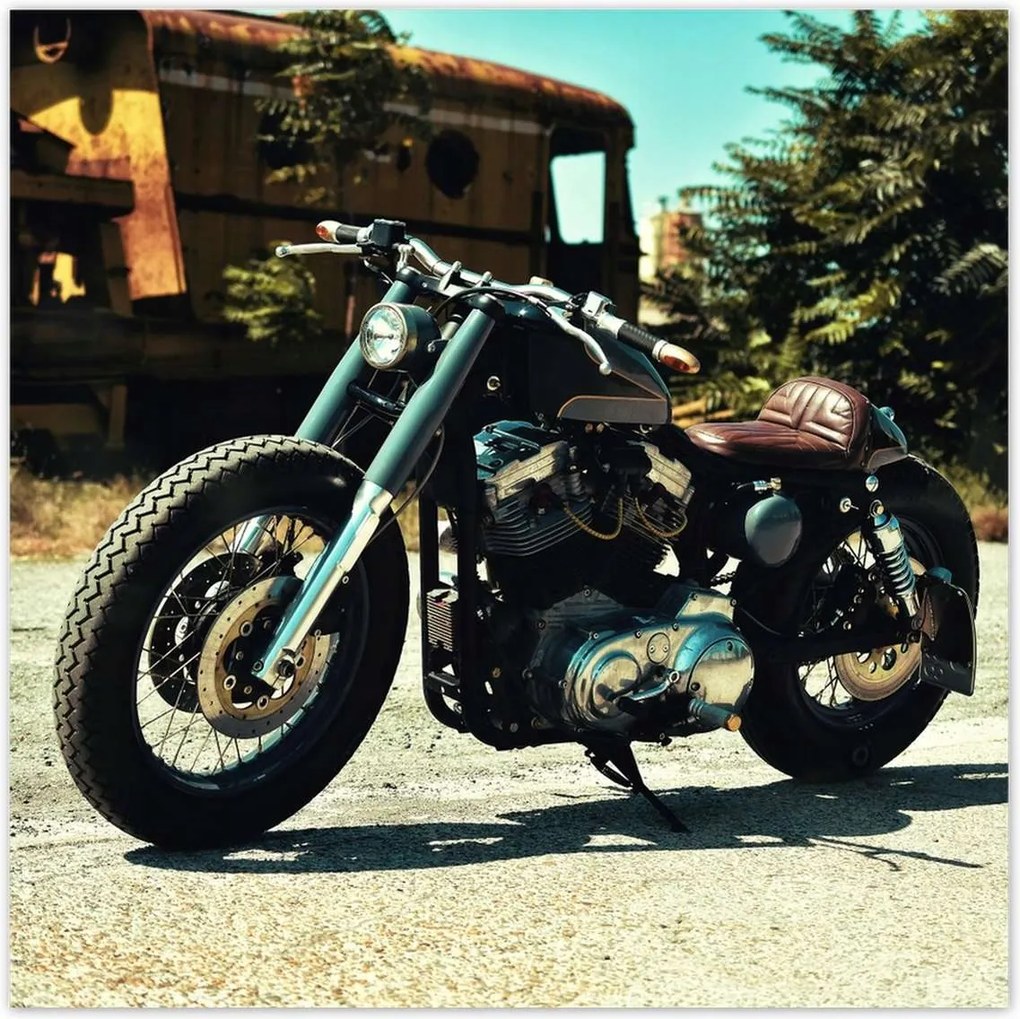 Poszterek 100x100 Klasszikus motorkerékpár Motor