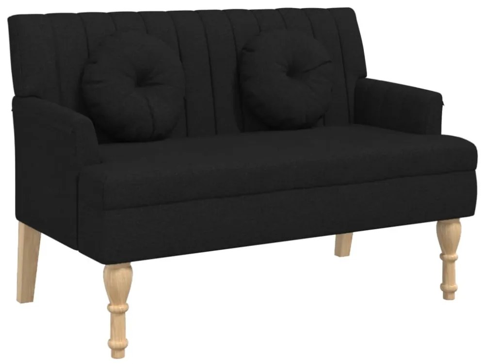 fekete szövetpad párnákkal 113x64,5x75,5 cm