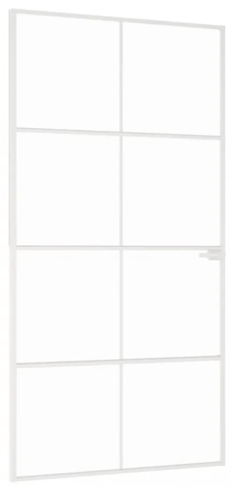 fehér edzett üveg és alumínium vékony beltéri ajtó 102x201,5 cm