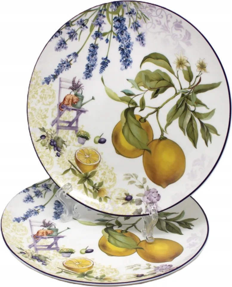 Két darabos tányér szett 20,5 cm citrom motívummal 2 db-os szett tökéletes ajándék