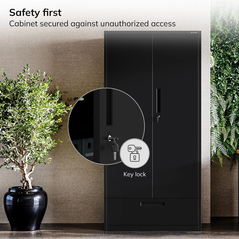 Megan Czarny - szuflada na dokumenty 195cm