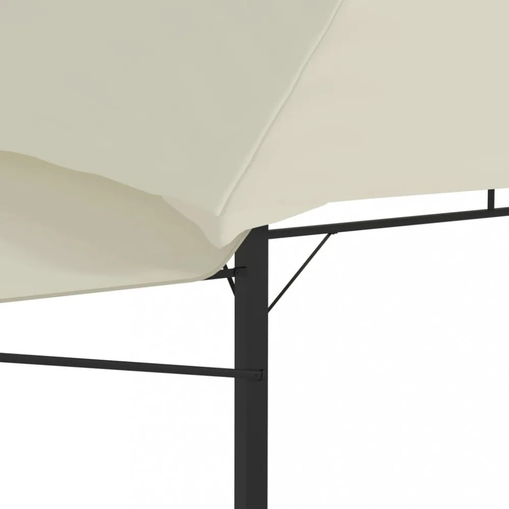 krémszínű pavilon dupla kibővített tetővel 3x3x2,75 m 180 g/m²