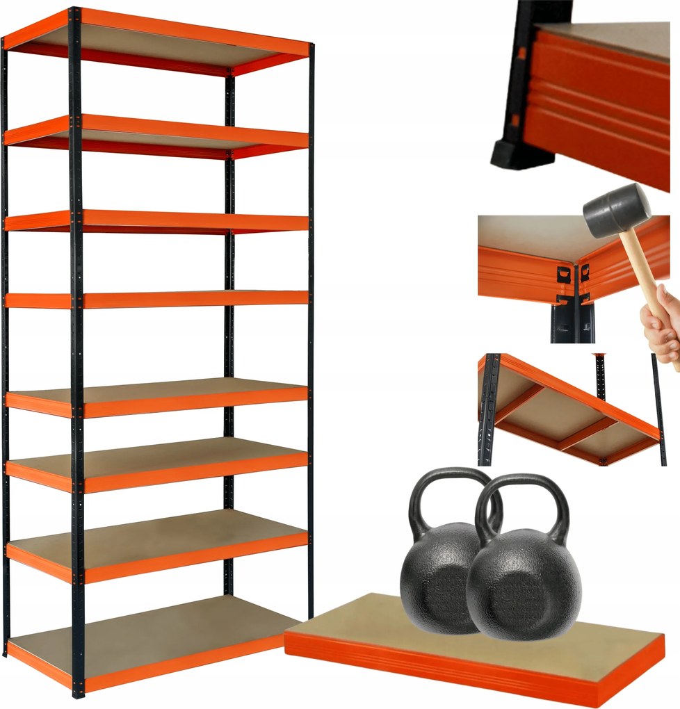 Helios fém tároló állvány 270x100x50cm 8Px275kg Magas