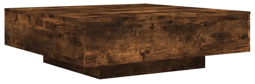 füstös tölgy színű dohányzóasztal LED-lámpákkal 100x100x31 cm