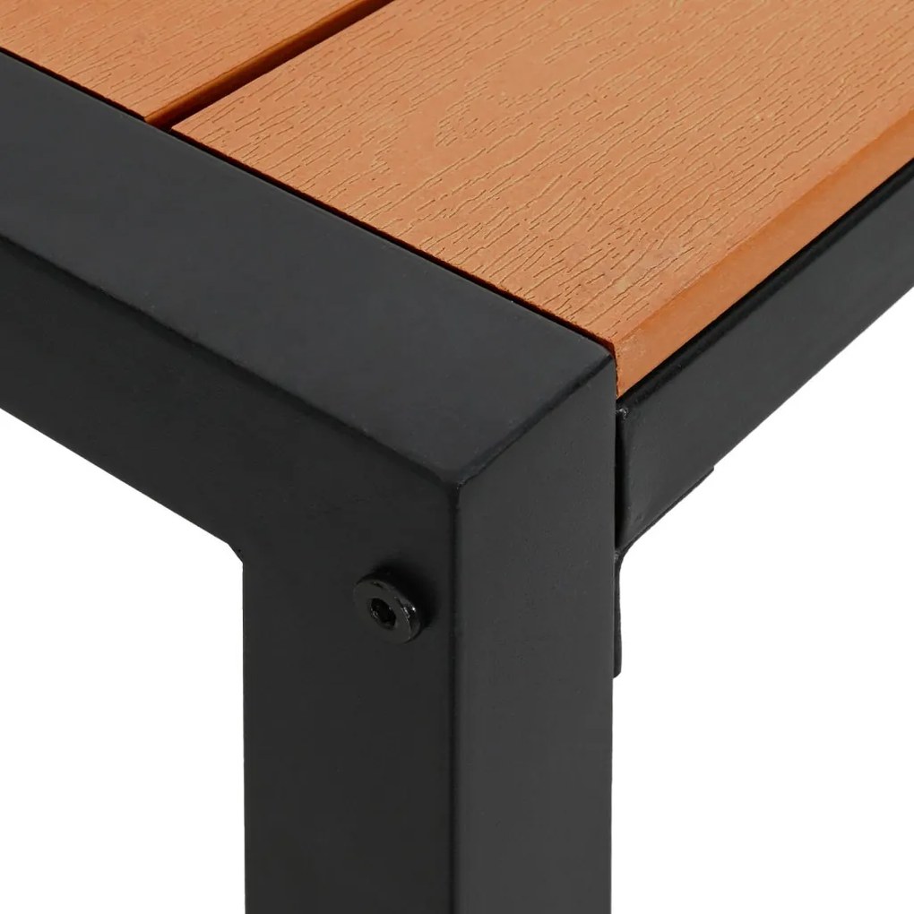 Kerti pad 100 cm Acél és WPC Barna és Fekete