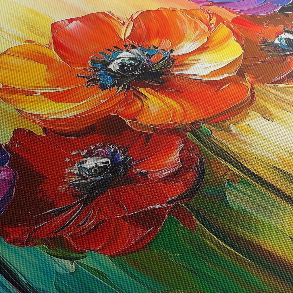 Kép - Öt színes virág (120x50 cm)