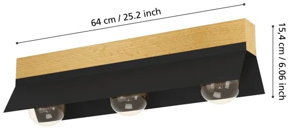 Eglo 900443 - Mennyezeti lámpa TARRAFO 3xE27/40W/230V