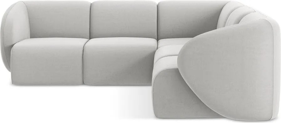 Világosszürke bársony sarokkanapé Lani – Makamii