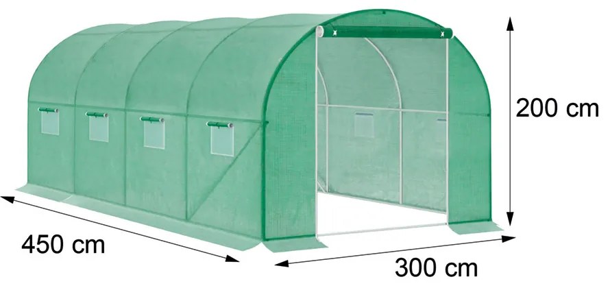 Fóliasátor 200x300x450 cm erősített vázzal+fólia