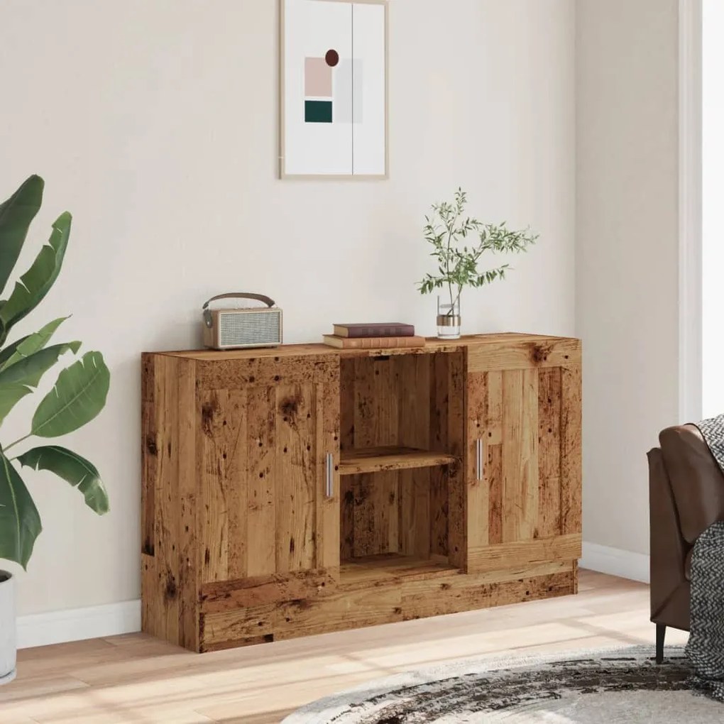 antik fa színű szerelt fa tálalószekrény 120 x 30,5 x 70 cm