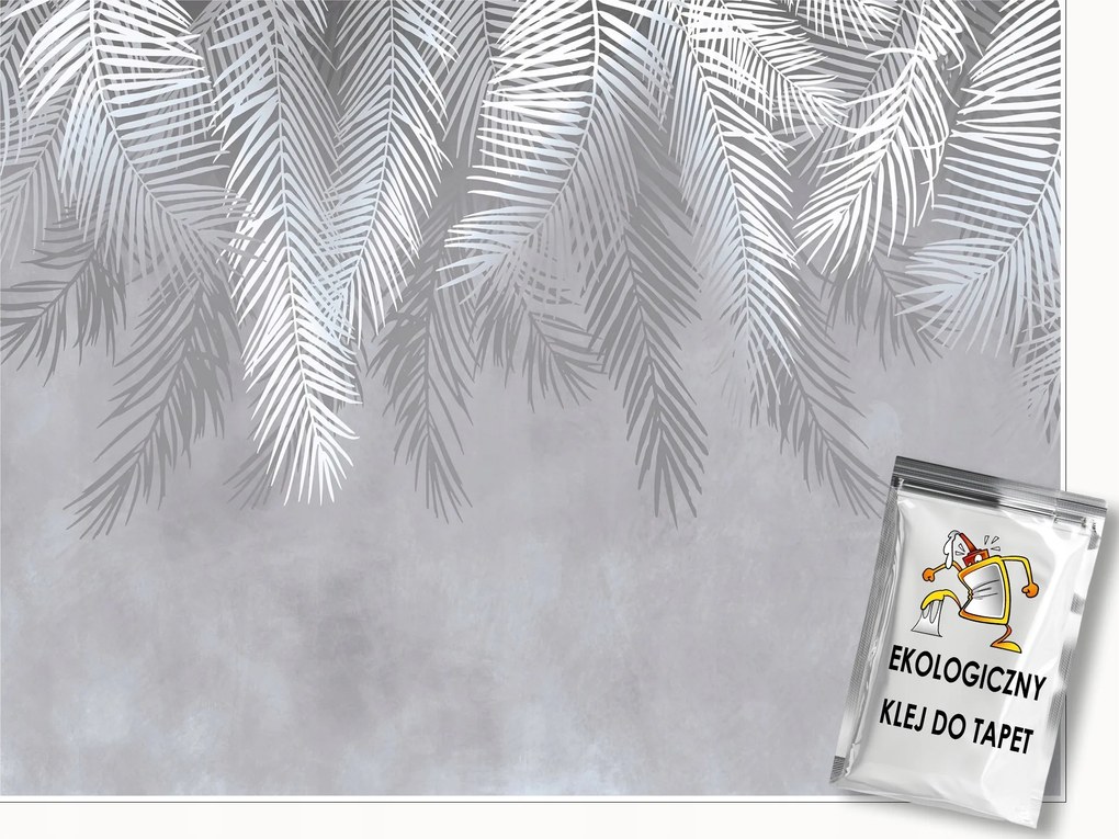 Fotótapéta Pálmalevelek Beton Tollak Nappali Hálószoba Tapéta 200x140