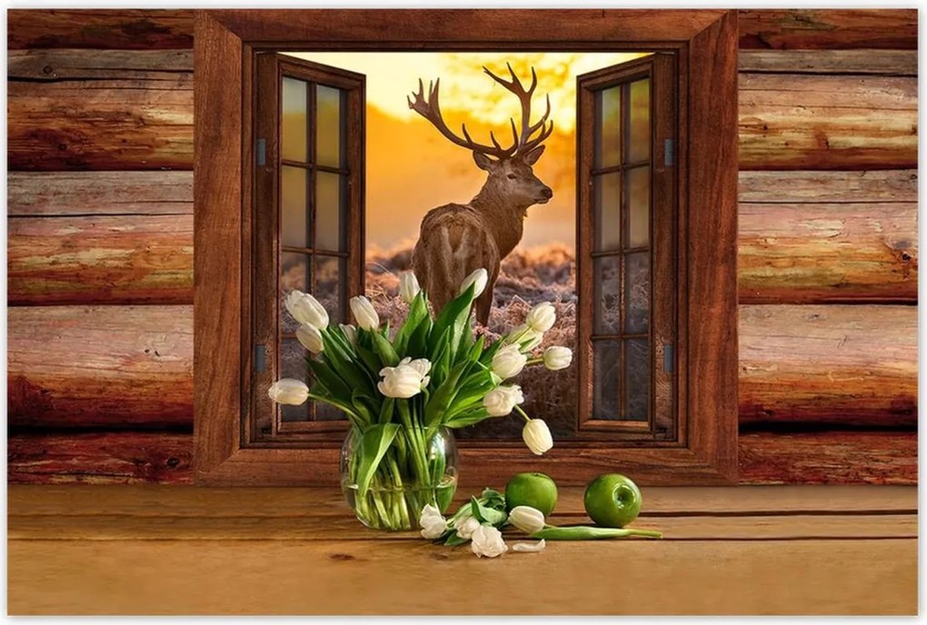 Poszterek 120x80 Méltóságteljes szarvas a réten