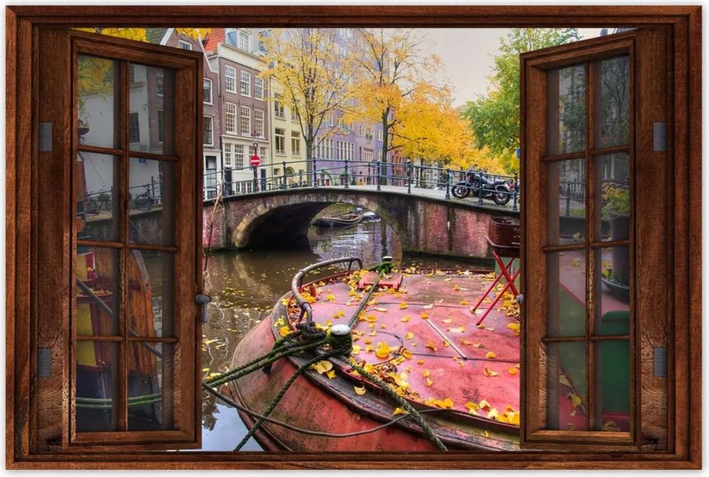 Poszterek 90x60 Rózsaszín híd Amszterdam