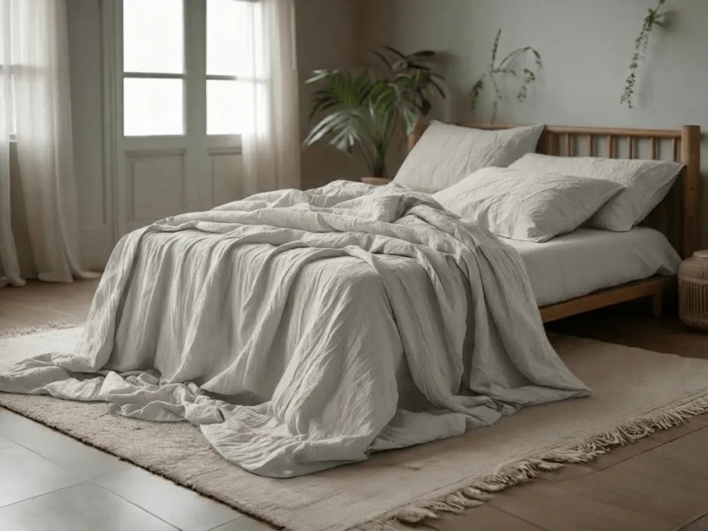 Muszlin ágynemű PURELY világosszürke Ágyneműhuzat mérete: 80 x 80 cm | 135 x 200 cm