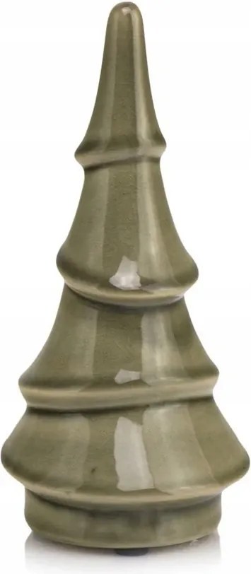 Kerámia karácsonyfa zöld dekoráció 28 cm