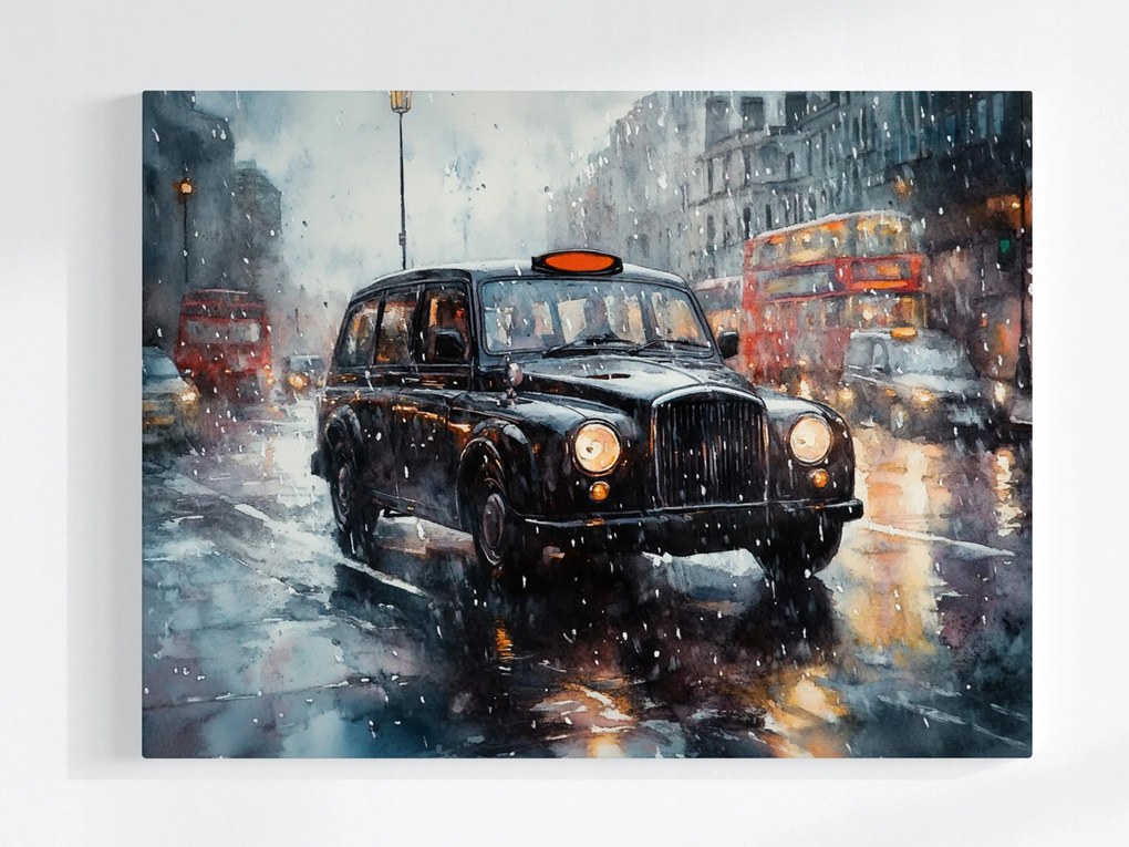 Canvas Vászonkép Autó Taxi Tarifa Anglia London 80x60