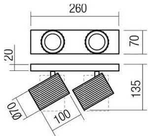 Redo 01-3402 - DELPHI spotlámpa, 2xGU10/7W/230V, aranyszínű