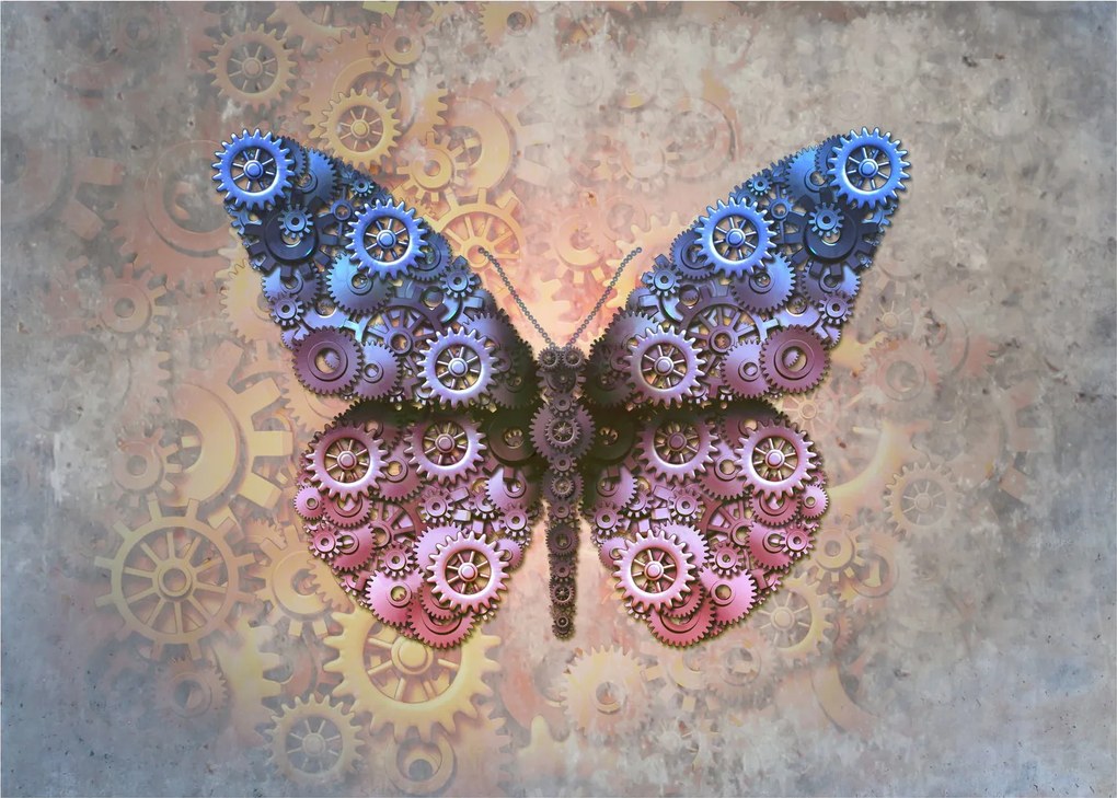 Kép - Steampunk pillangó (üvegen) (70x50 cm)
