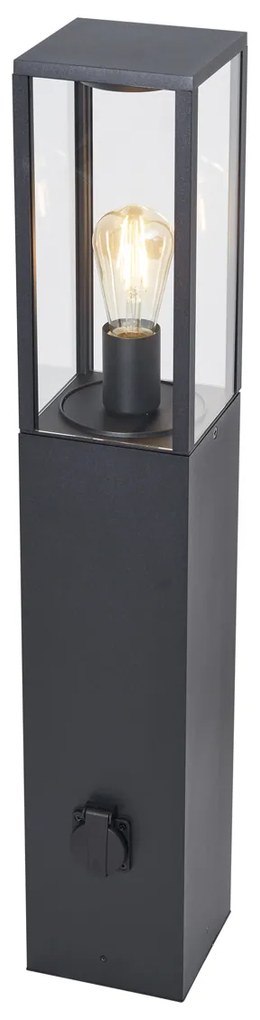 Modern fekete kültéri állólámpa 80 cm-es aljzattal IP44 - Charlois