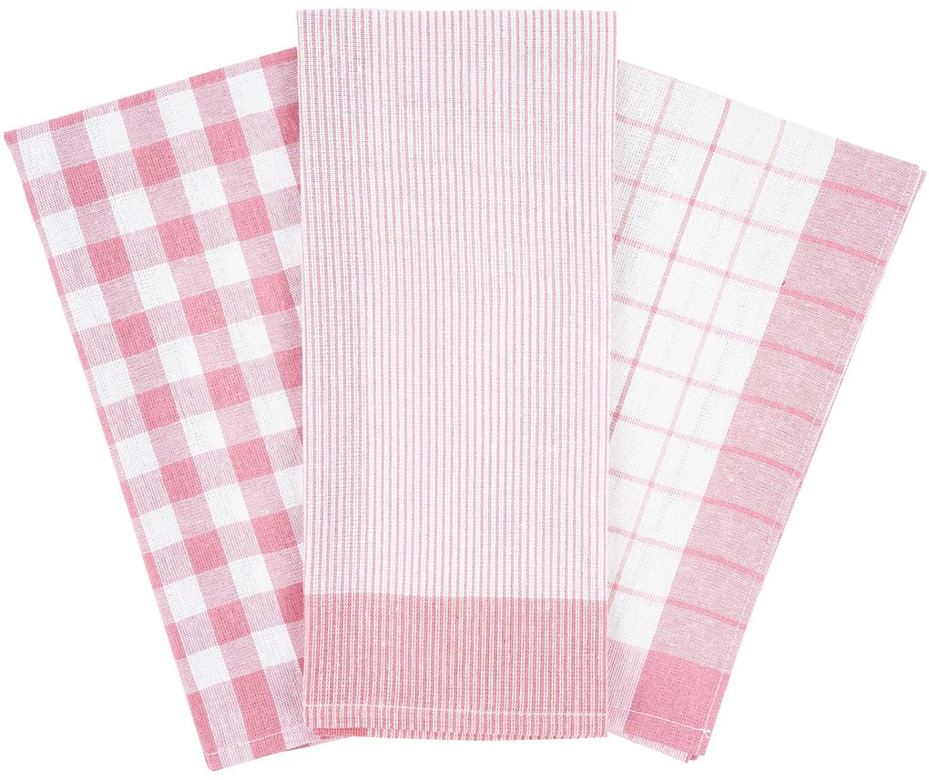 Konyharuha rózsaszín, 50 x 70 cm, 3 db-os készlet