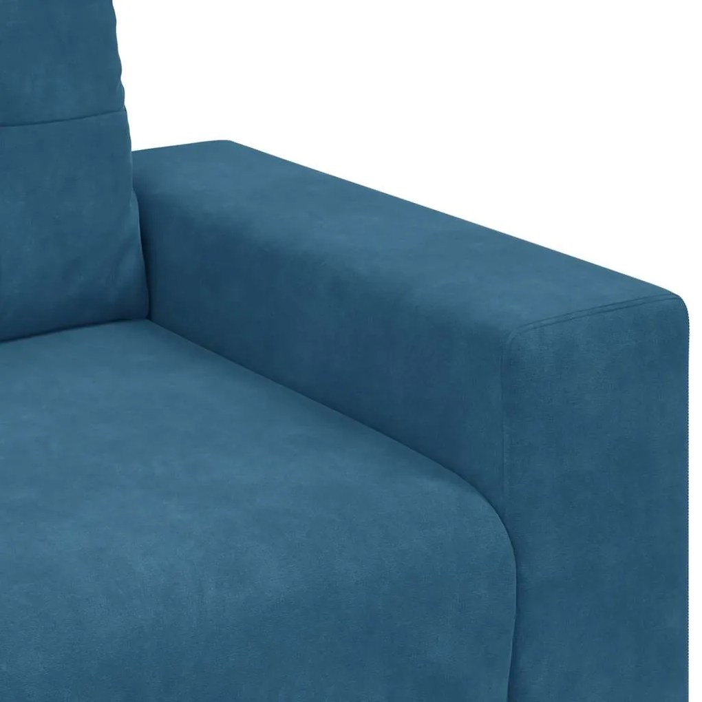 vidaXL kék bársony loveseat kanapé 140 cm