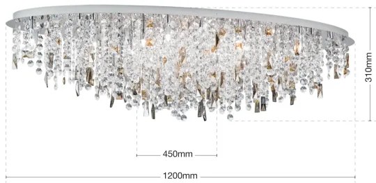 Orion - Kristály mennyezeti lámpa CRYSTALRIVER 21xG9/40W/230V fényezett króm