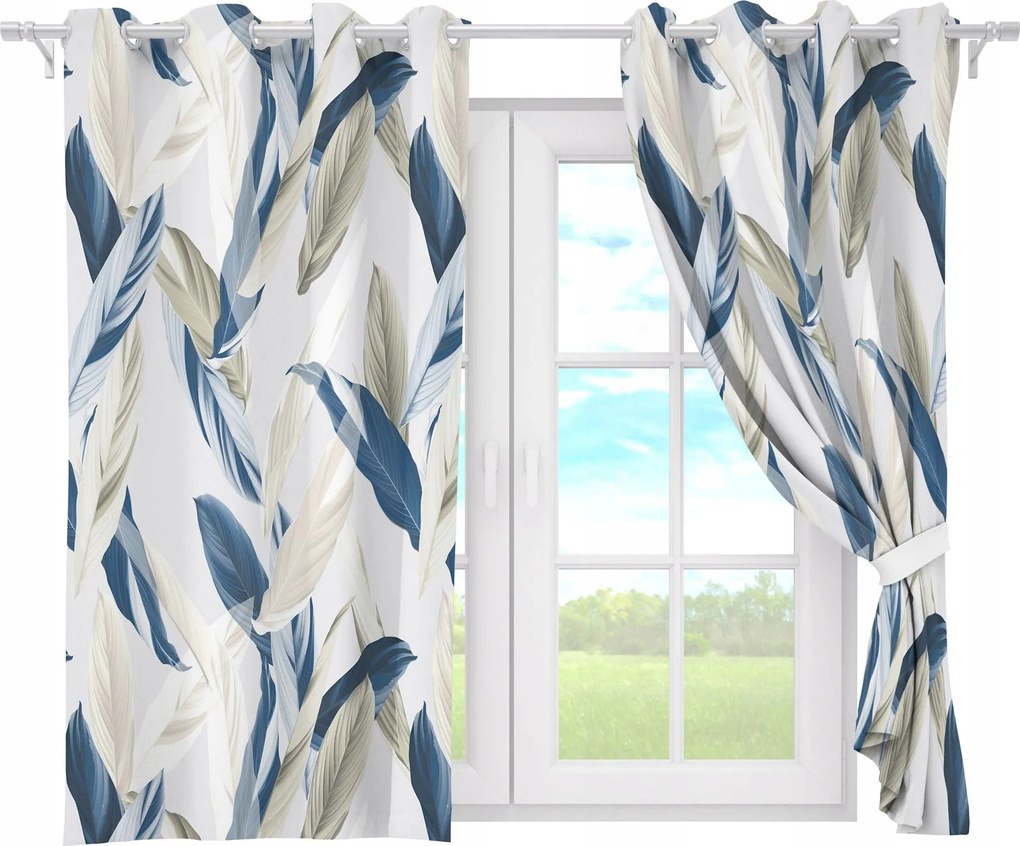 Függöny Kész Átvezetők Rövid 140x160 Függöny Átvezetők Levelek 052