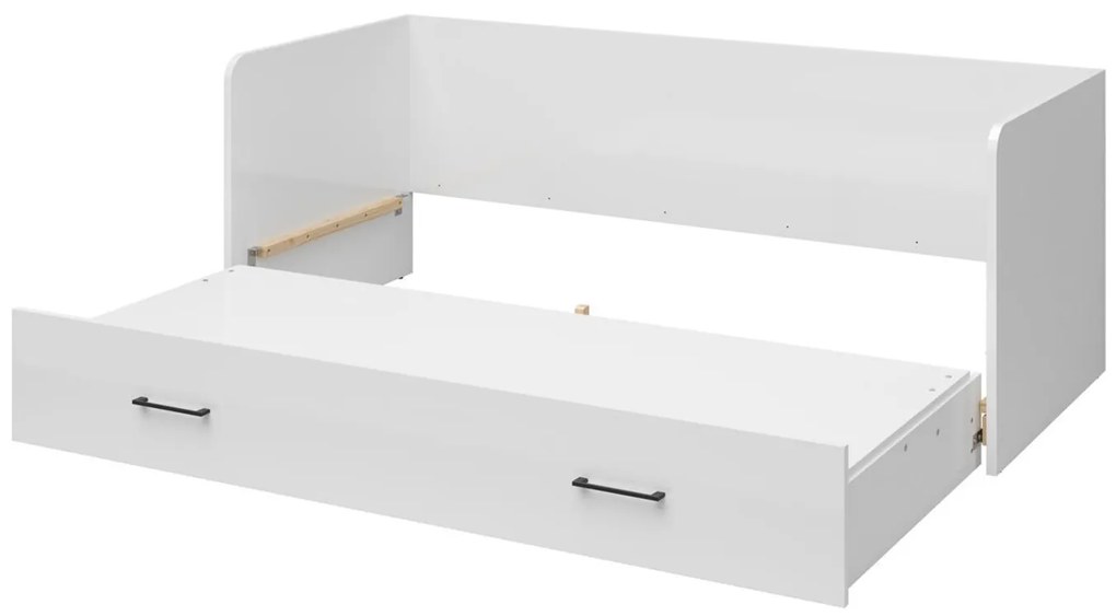 Egyszemélyes széthúzható ágy 80 cm Tetrix 13 (fényes fehér) (tárolóhellyel). 1098494