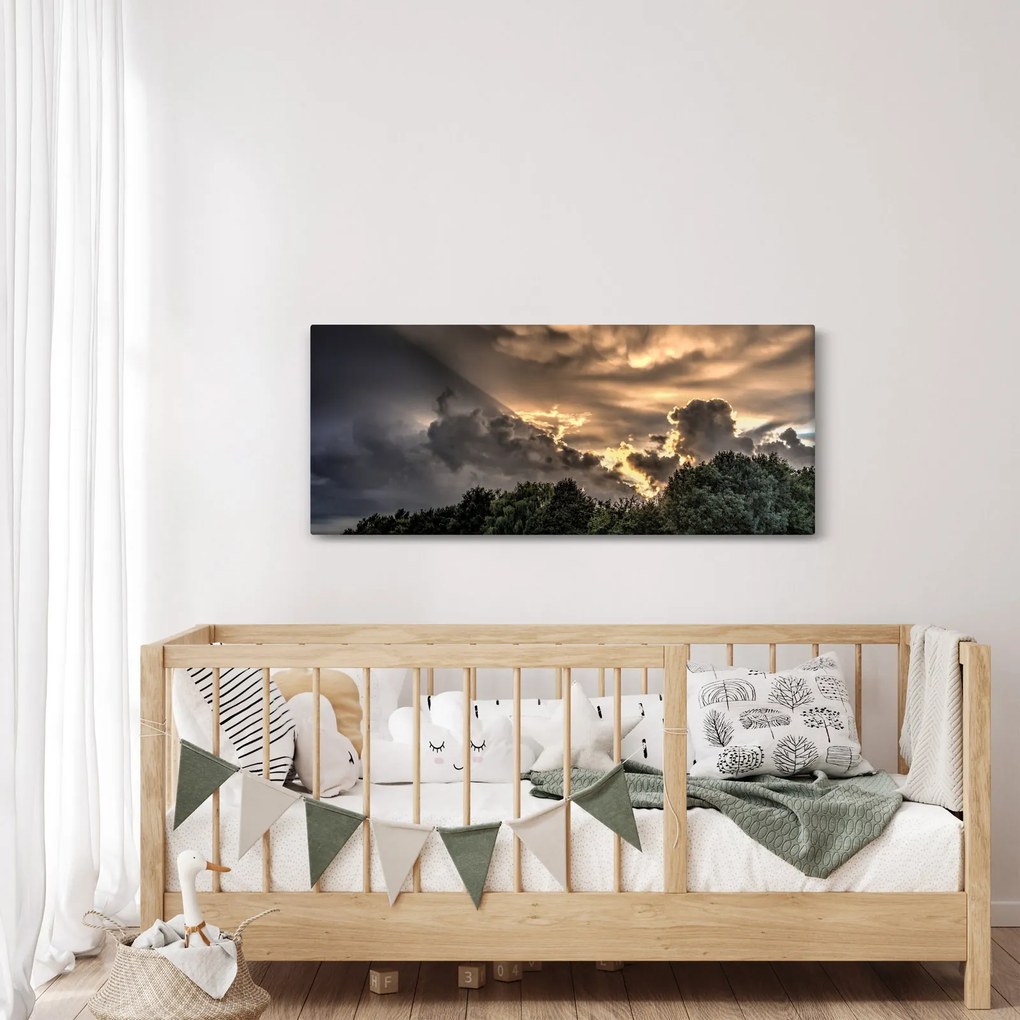 A felhők és az erdő képe (120x50 cm)