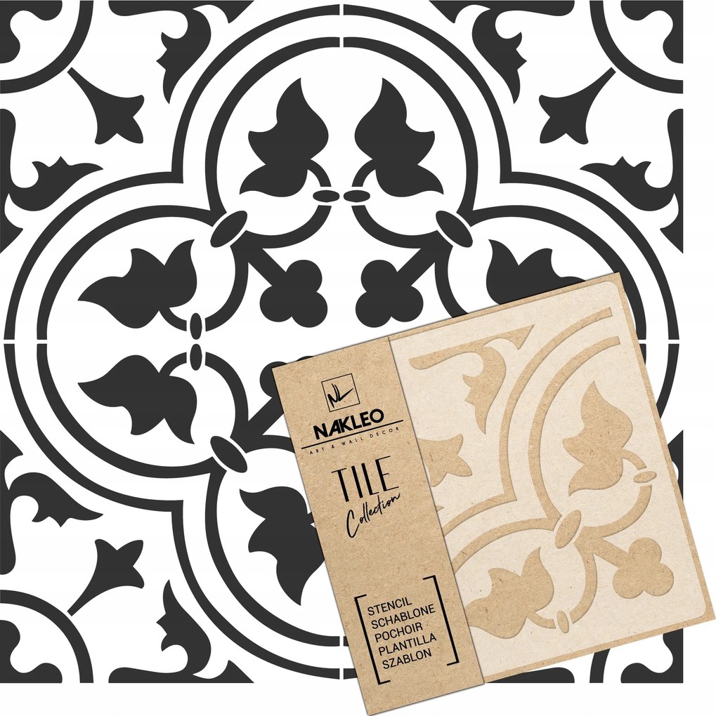 Festősablon Csempe Csempék Többször felhasználható 30x30cm Spanyol mintás Gozo