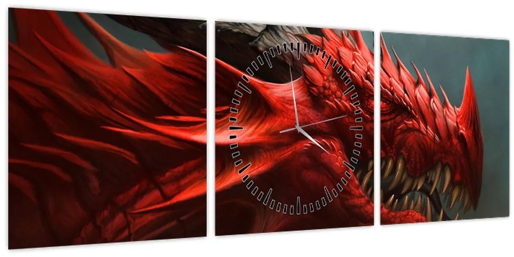 Kép - Sárkány (órával) (90x30 cm)