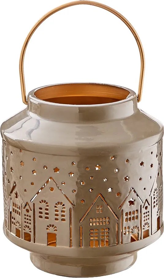COZY HOME fém lámpás 17 cm, sötétszürke