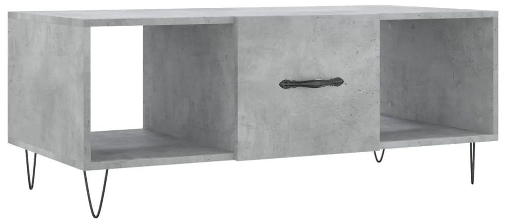 Betonszürke szerelt fa dohányzóasztal 102 x 50 x 40 cm
