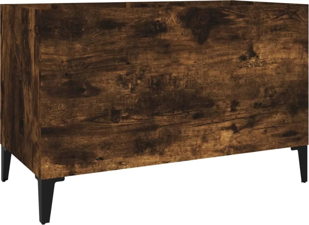 vidaXL füstös tölgy színű szerelt fa hanglemezszekrény 74,5x38x48 cm
