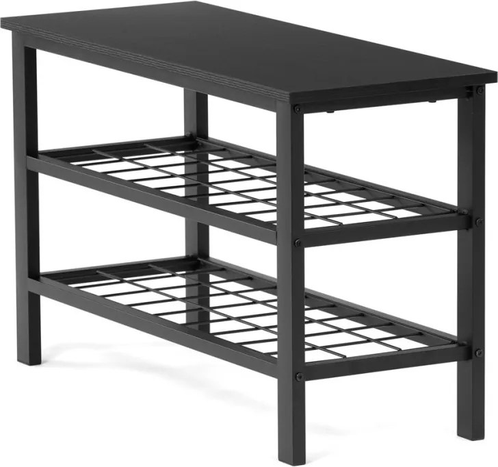 Cipőtartó 2 polccal fekete színben Belföldi Raktárról