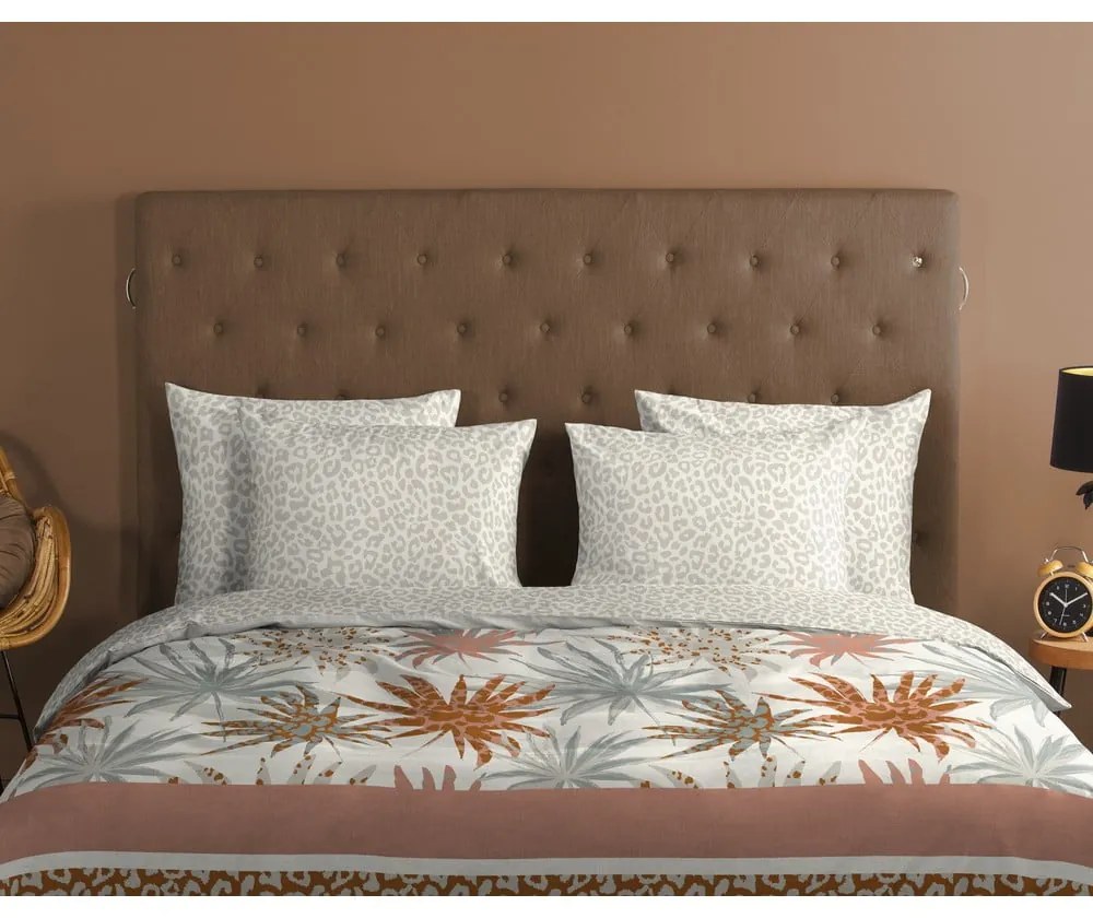 Fehér-világosszürke egyszemélyes pamut ágyneműhuzat 140x200 cm – Good Morning