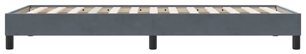 sötétszürke bársony rugós ágy matrac nélkül 80x210 cm