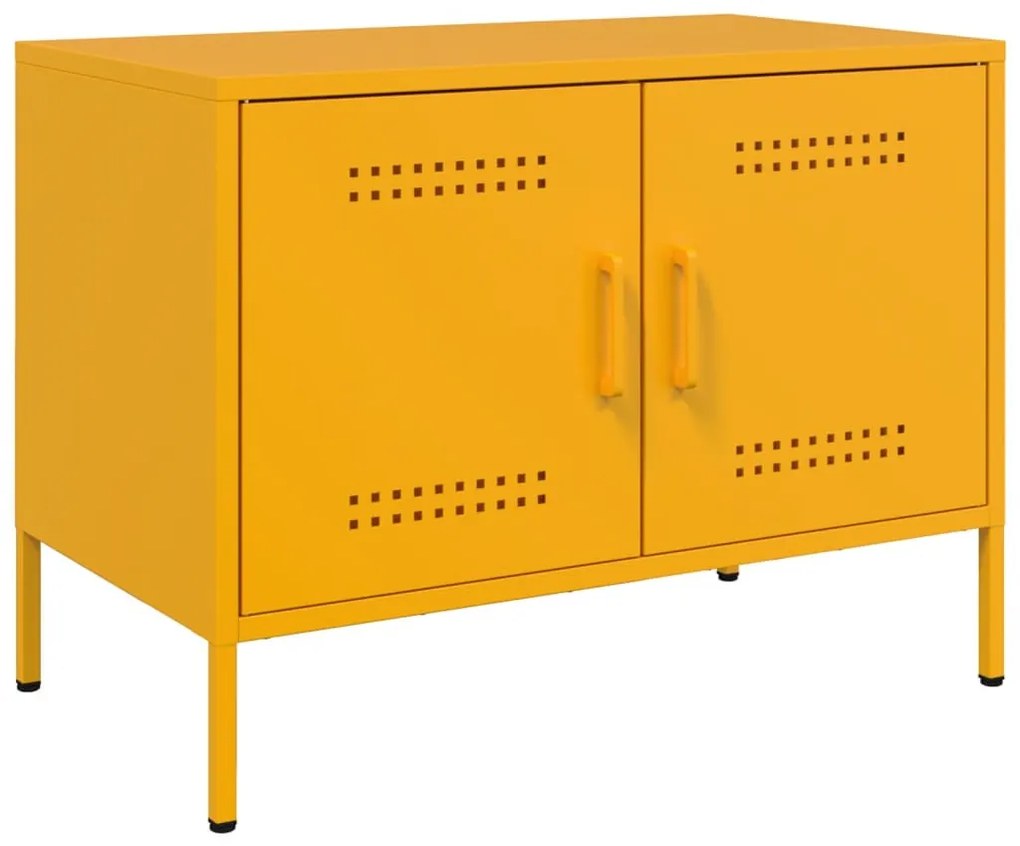 2 db mustársárga acél TV-szekrény 68 x 39 x 50,5 cm
