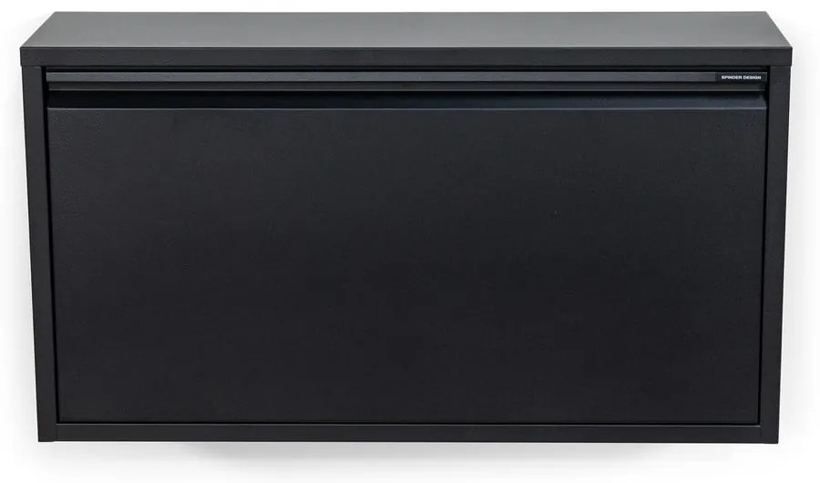 Fekete fém billenő ajtós-függő cipőtartó 75x41x22 cm Billy – Spinder Design